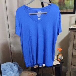Nine West Cobalt V-Neck Short Sleeve Tee